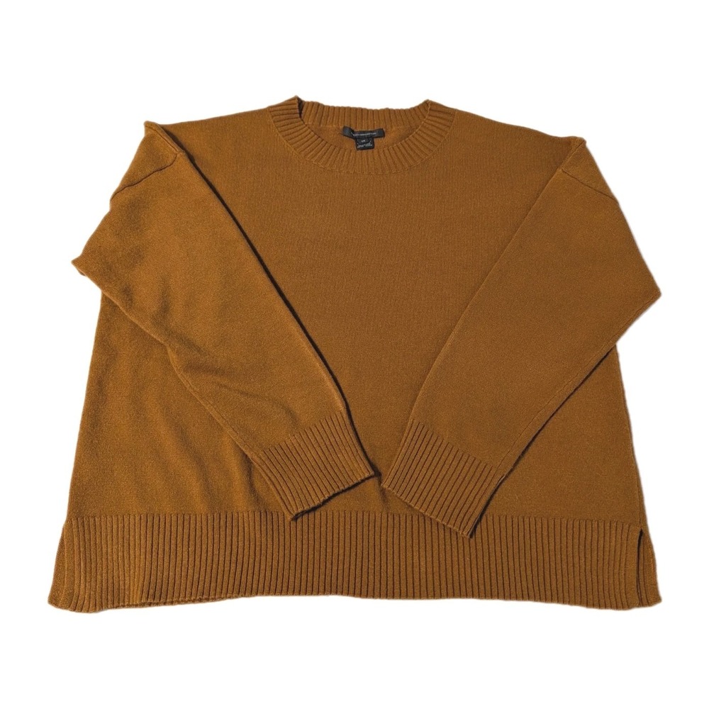 French Connection Womens‎ Plus 1X Crew Neck Sweater Ginger Orange Bronze Boxy